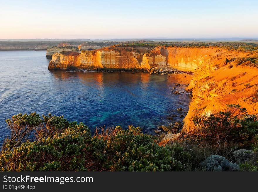 Cliff and Bay in the evening