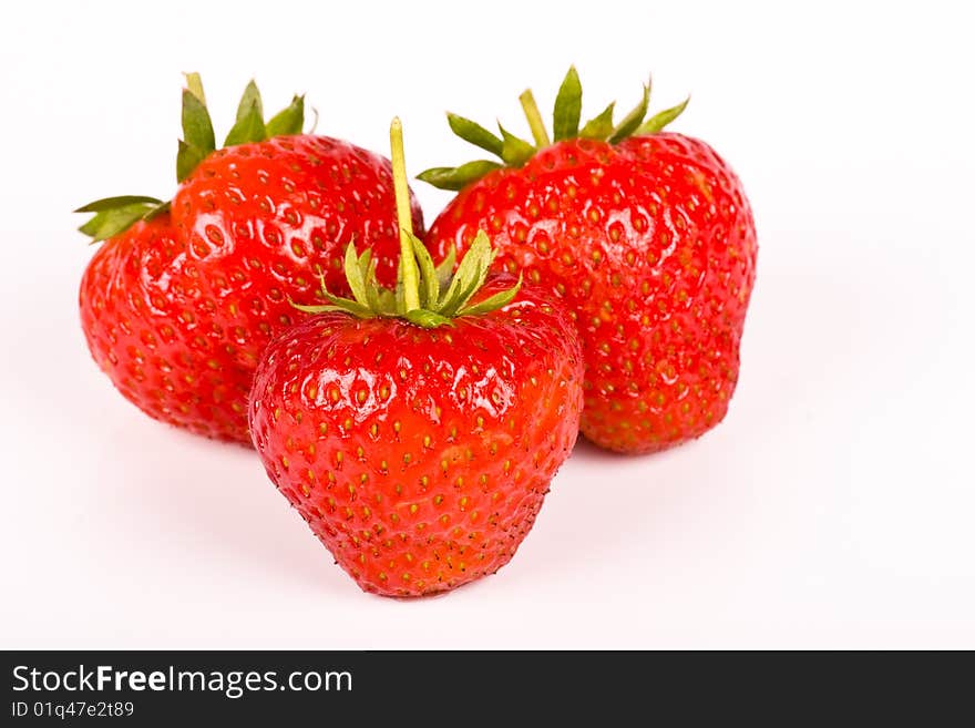 Isolated fruits - Strawberries on white background