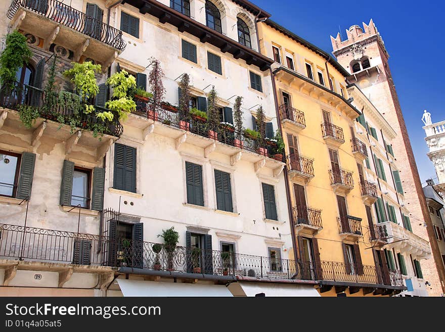 Details facade in Verona, Italy