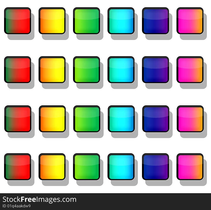 Rainbow button squares