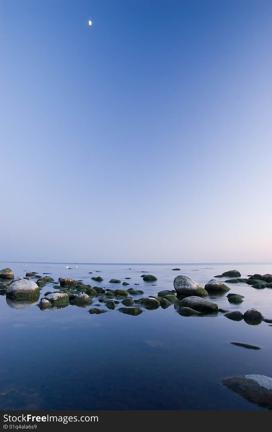 Baltic seaside after sunset in Klaipeda, Lithuania. Baltic seaside after sunset in Klaipeda, Lithuania