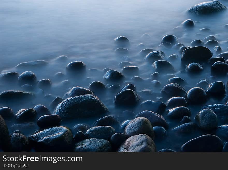 Baltic seaside after sunset