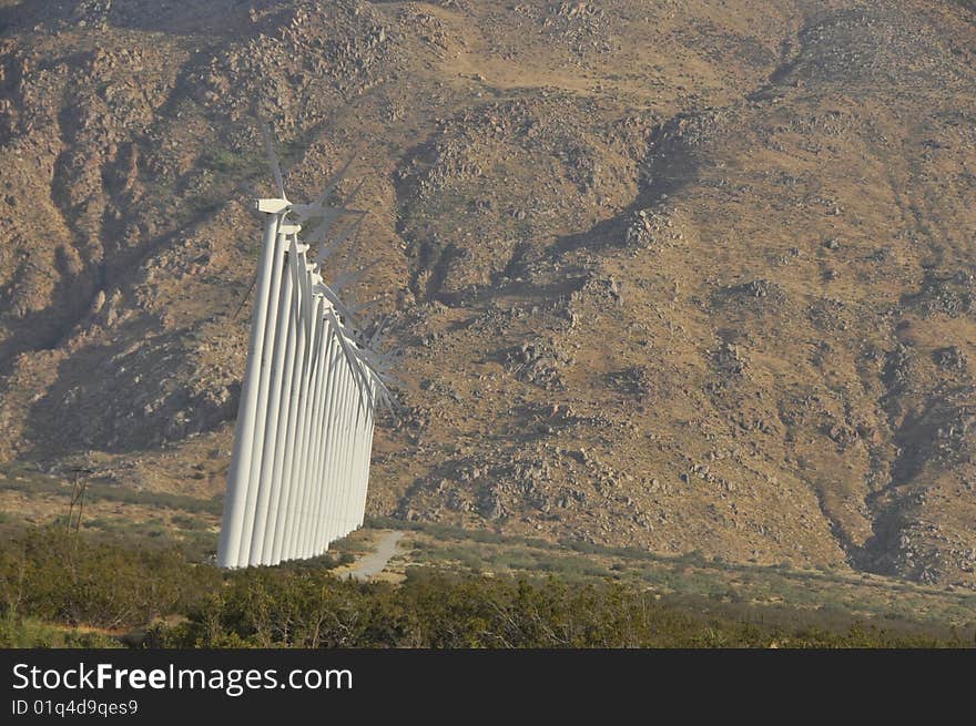 Wind Energy Farm In Desert