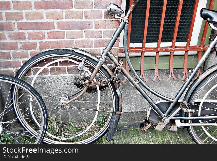 Old Rusty Bicycle in Amsterdam, Holland