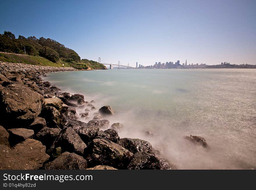 San Francisco Bay Bridge view from treasure island.