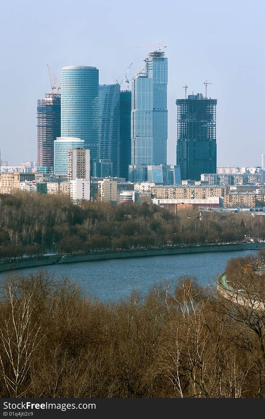 Landscape with skyscraper building