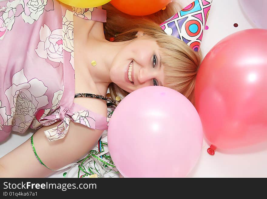 Woman celebrating birthday