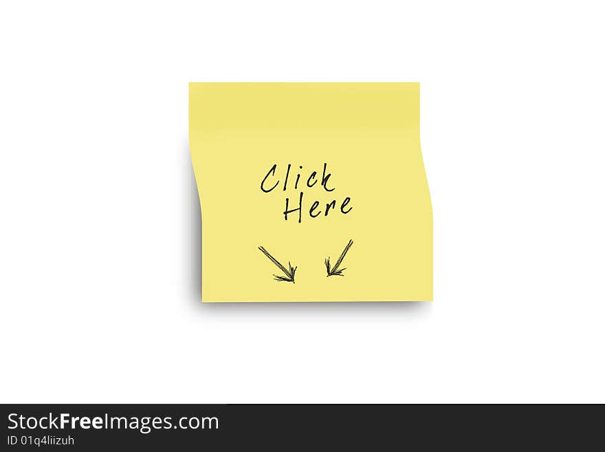 Click here post it isolated background