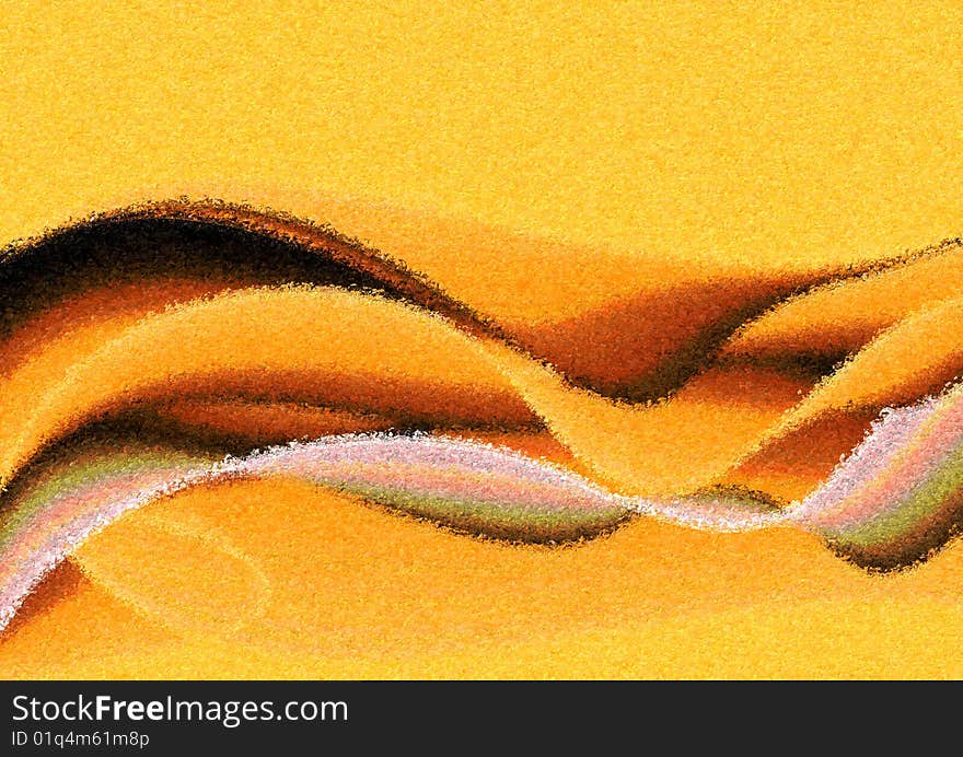 An illustration of yellow texture with wavy undulate pattern