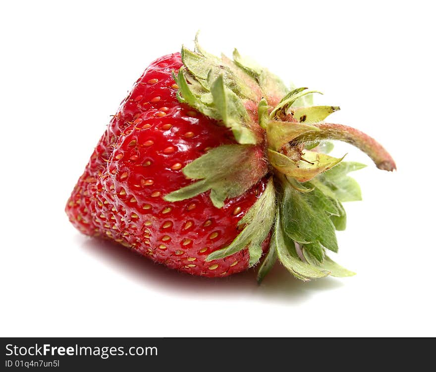 Red ripe strawberry isolated on white background