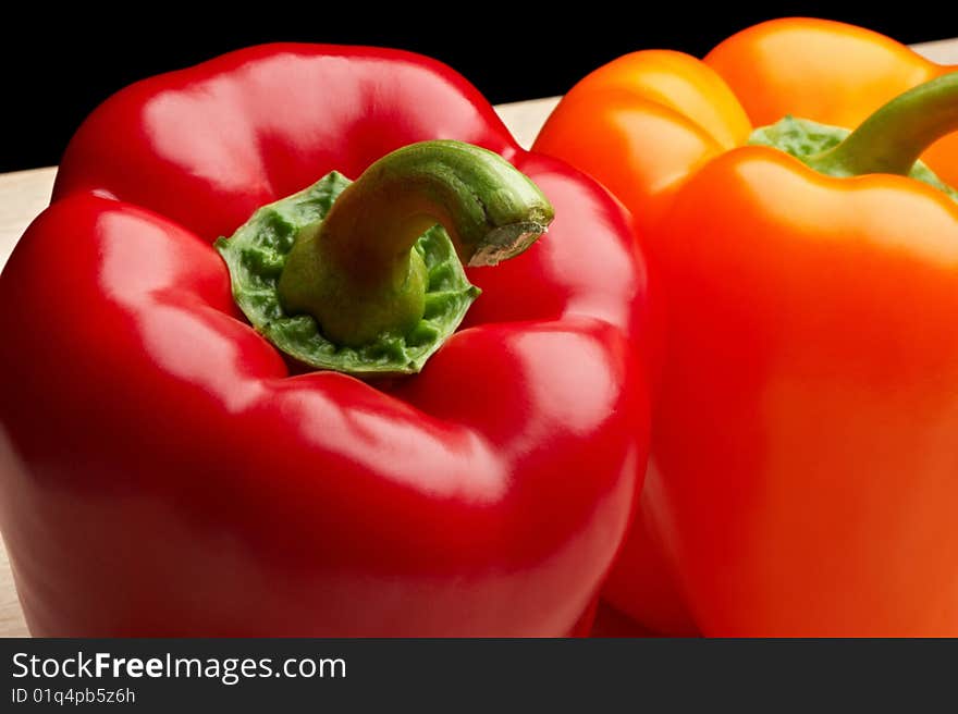 Red and orange bell peppers