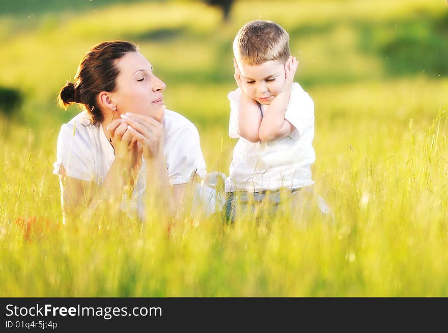 Woman child outdoor