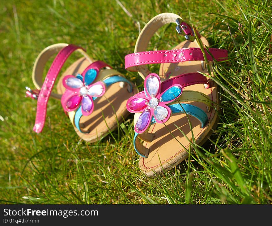 Little girl s colorful sandals