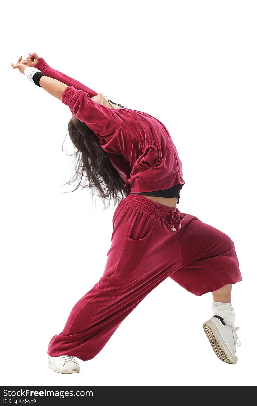 Modern style dancer posing on studio background. Modern style dancer posing on studio background