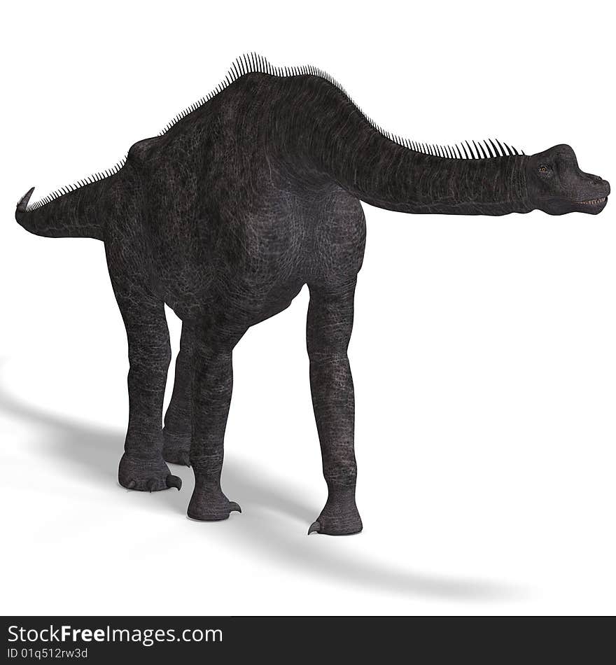 Giant dinosaur brachiosaurus With Clipping Path over white