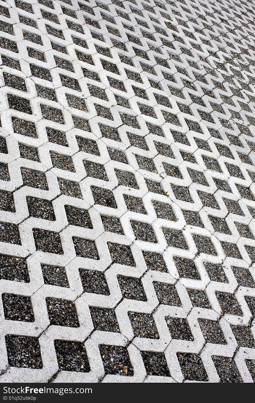 Square floor tiles in mortar