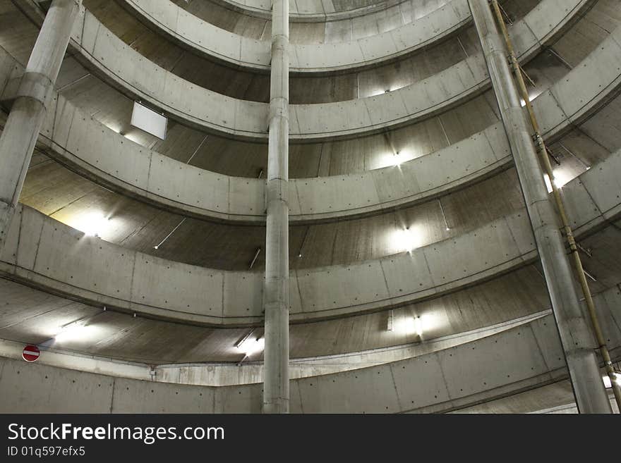 Indoor view of a garage roof. Indoor view of a garage roof