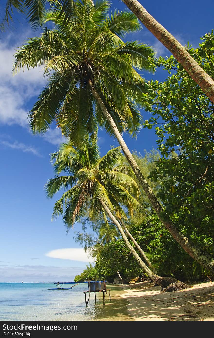 Tropical beach, Huahine Island, French Polynesia