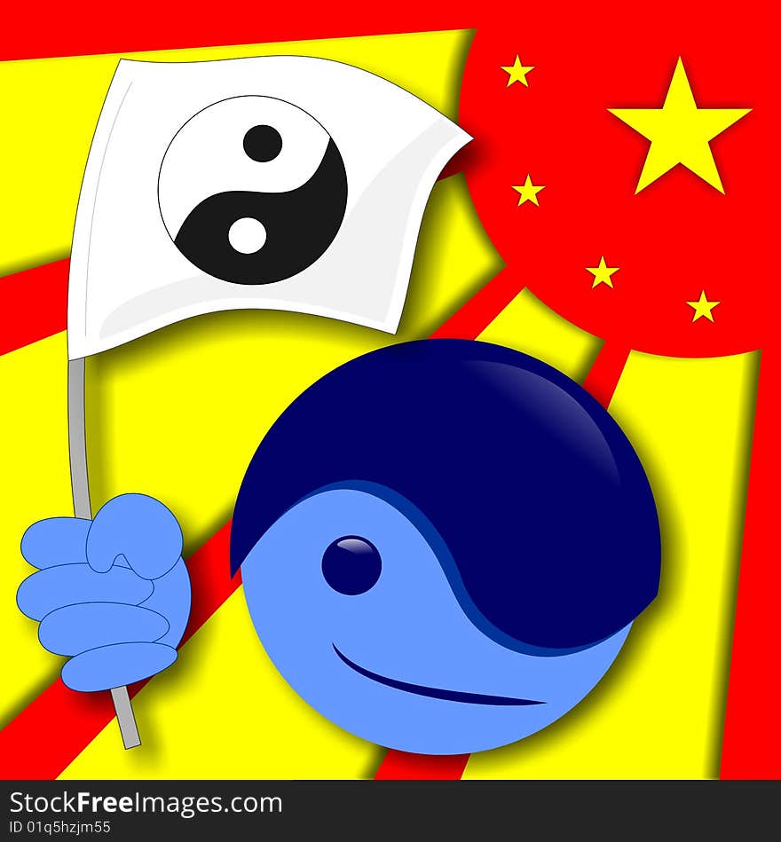 Illustration of the chinese symbol of yin yang. Illustration of the chinese symbol of yin yang