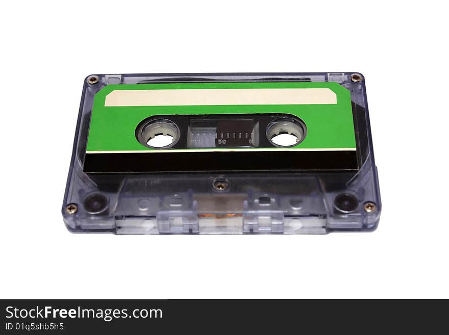 Compact Cassette isolated on white. Front perspective view. Compact Cassette isolated on white. Front perspective view.