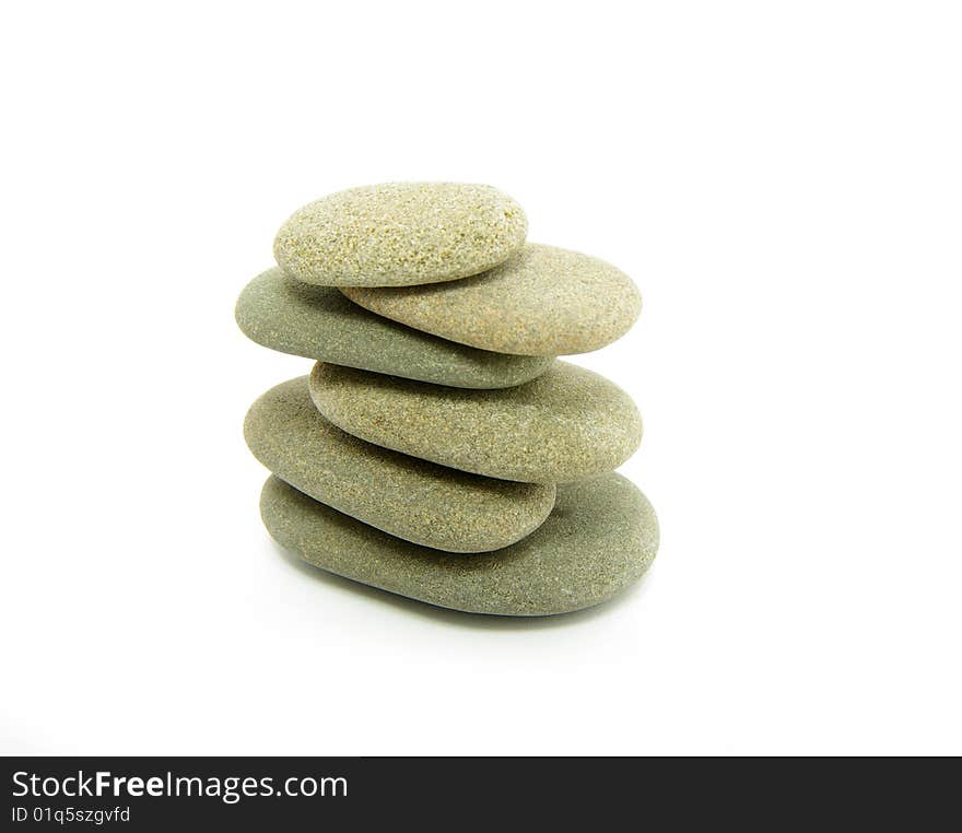 Pile of stones isolated on white