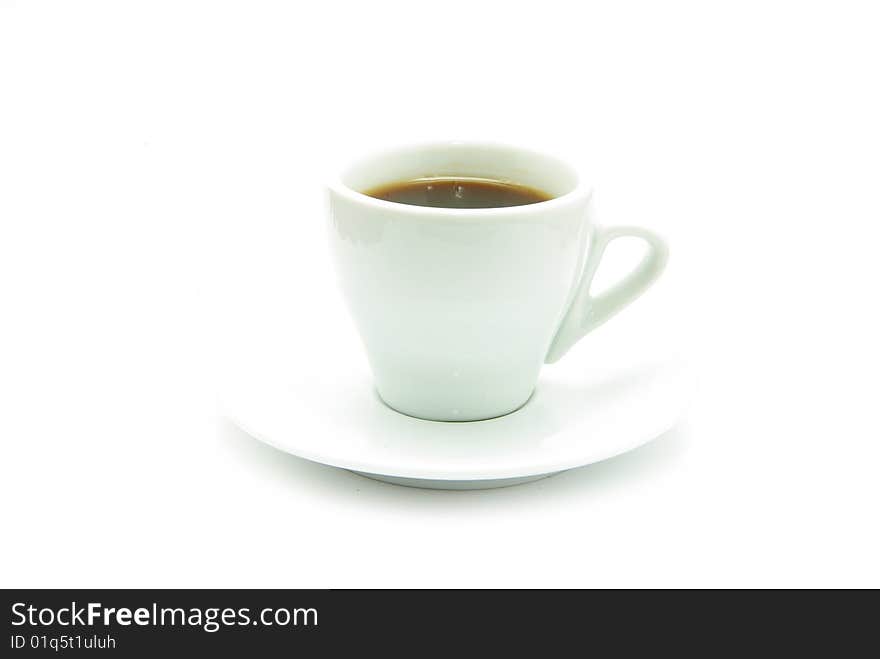 White coffee cup on a white background