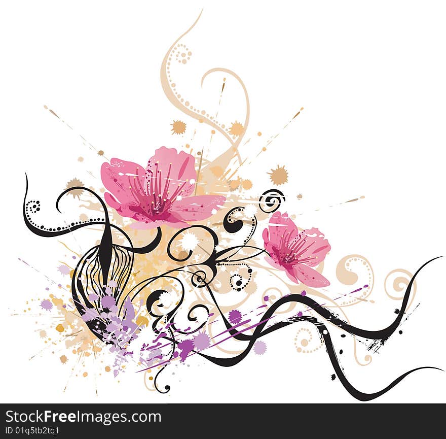 Illustration of a floral background