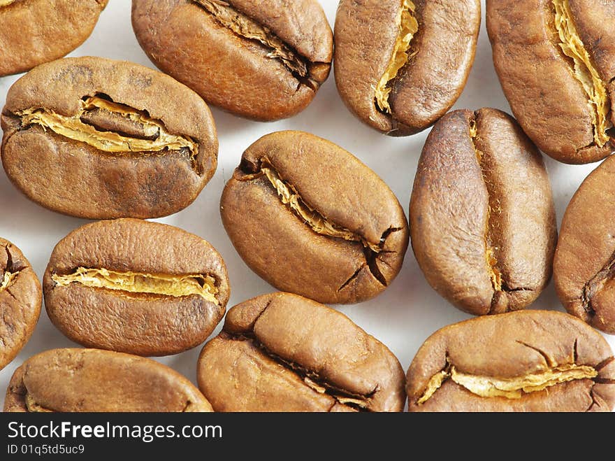 Close up of the aromatic coffe beans. Close up of the aromatic coffe beans