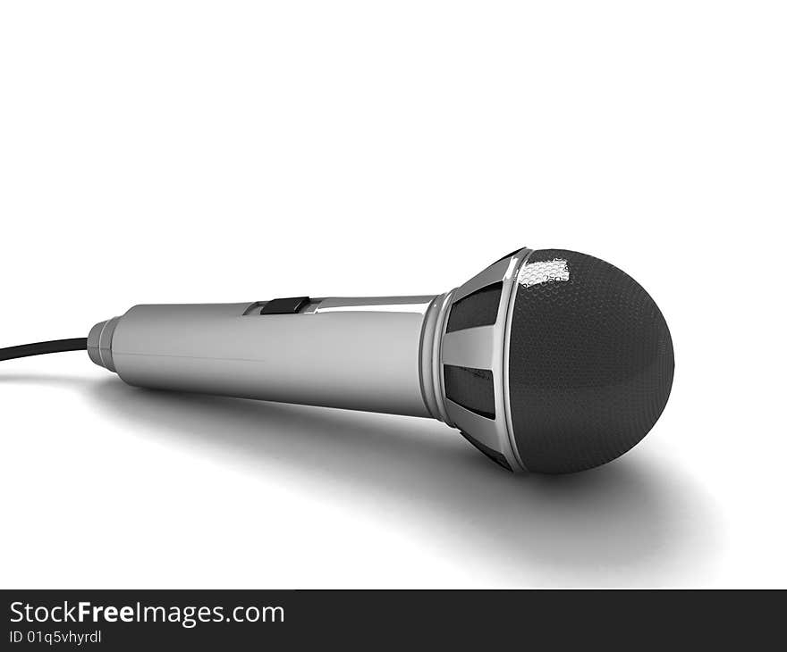 Isolated side view of three dimensional microphone