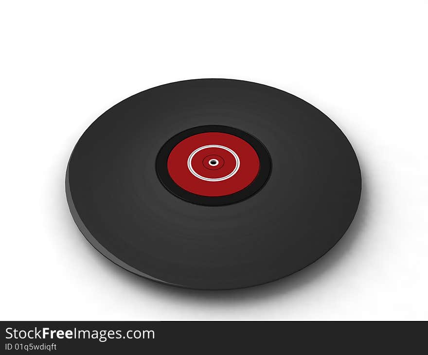 Three dimensional black turntable with white background