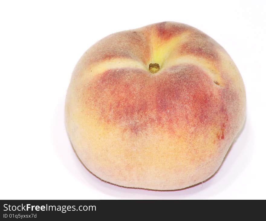 Peach isolated against white background