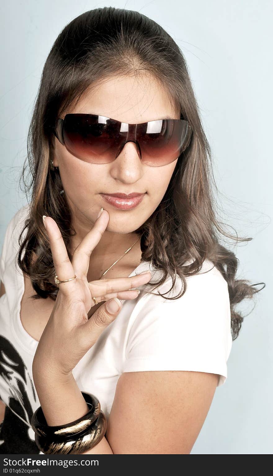 Indian girl posing in studio.