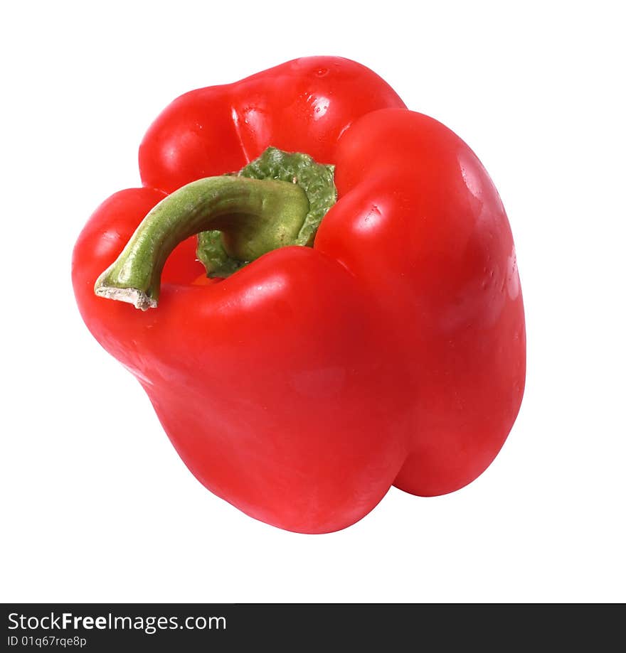 Sweet shiny pepper isolated on white