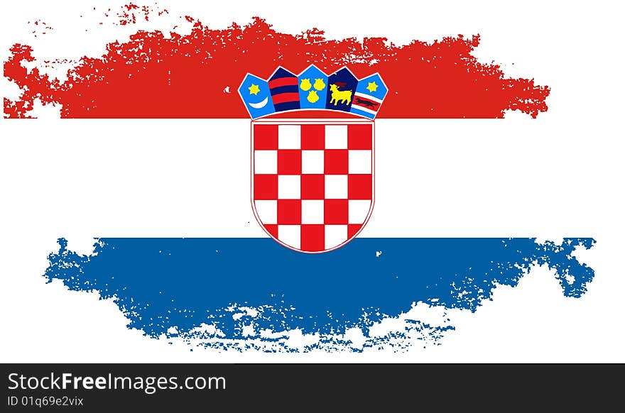 Grunge croatia flag