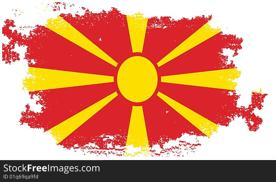 Grunge macedonia flag