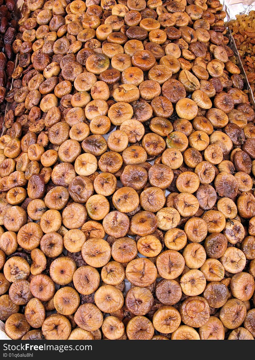 Closeup of a stall selling figs