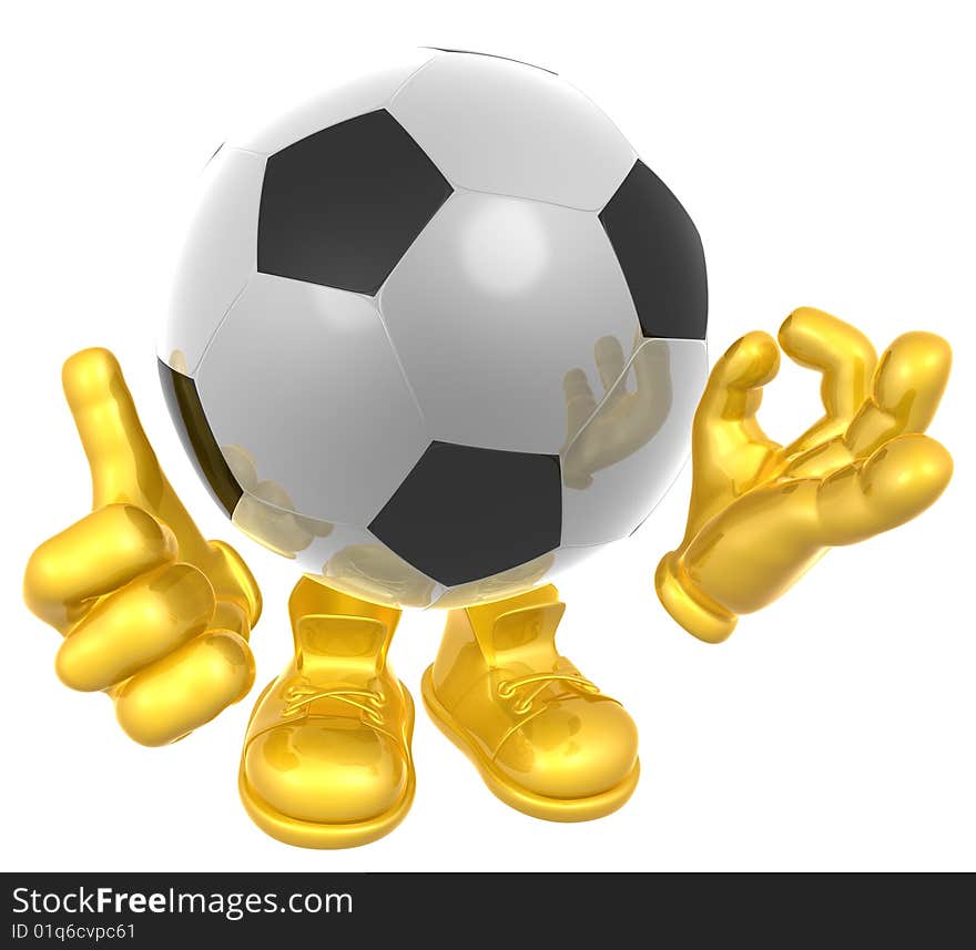 Soccer ball mascot illustration