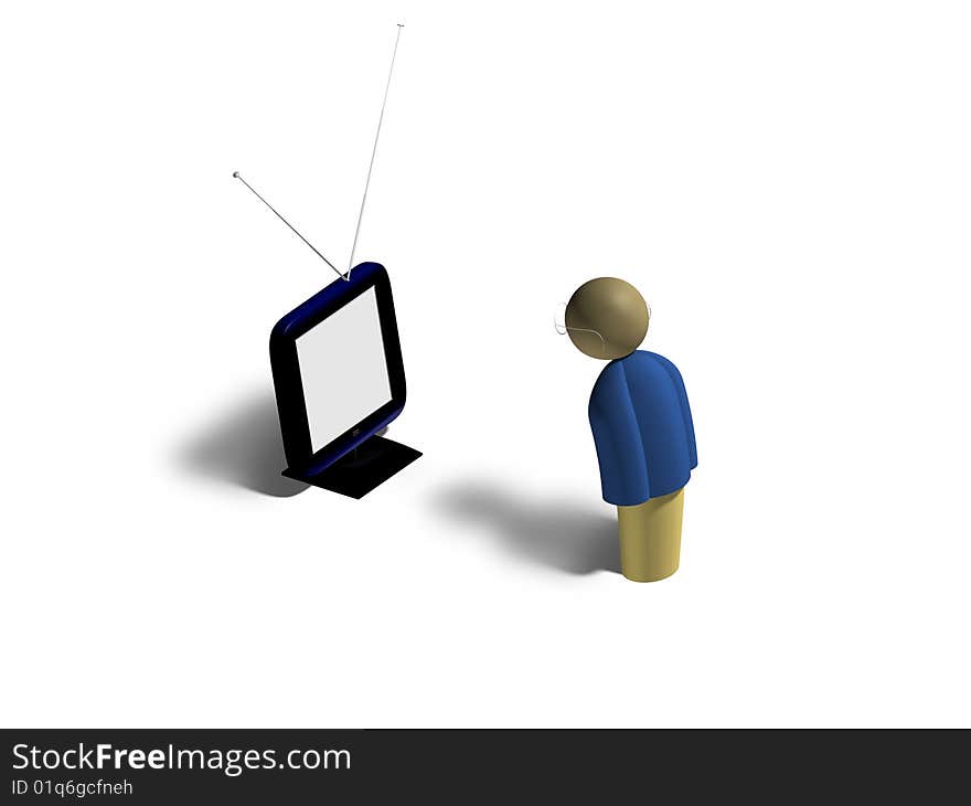 Someone watching a blank television screen.