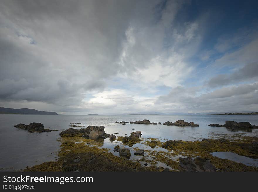 Seascape with rocks in Broadford