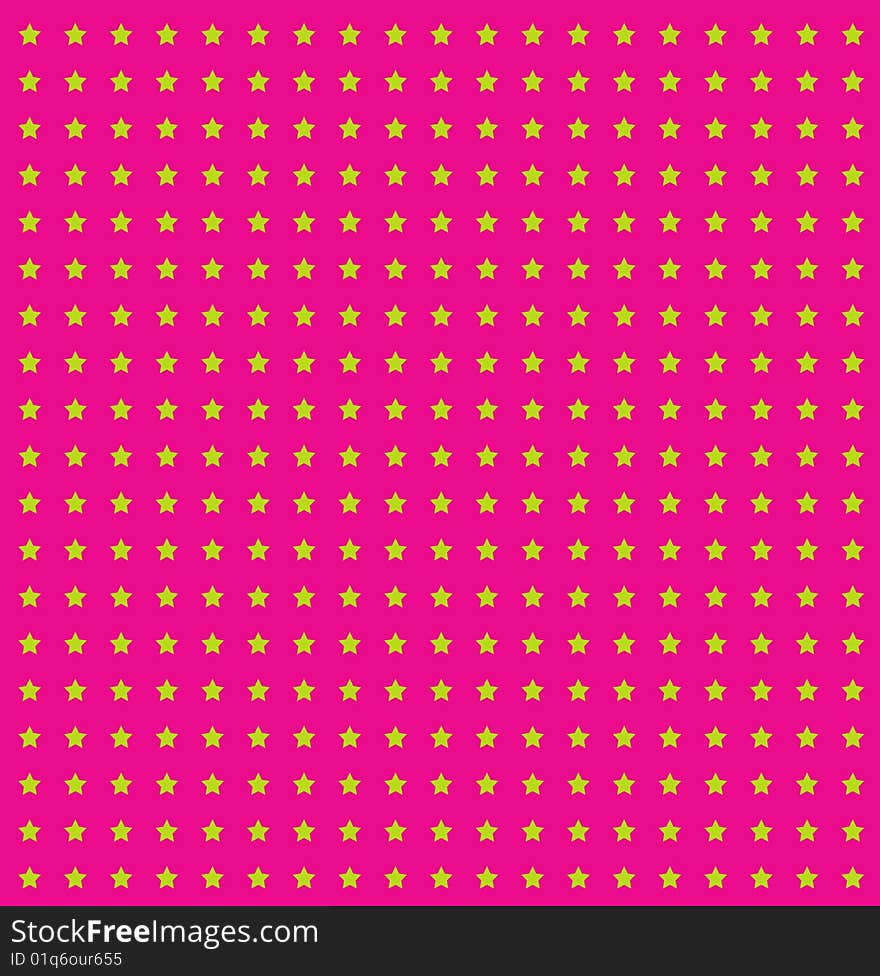 Seamless pattern,yellow stars on the pink background