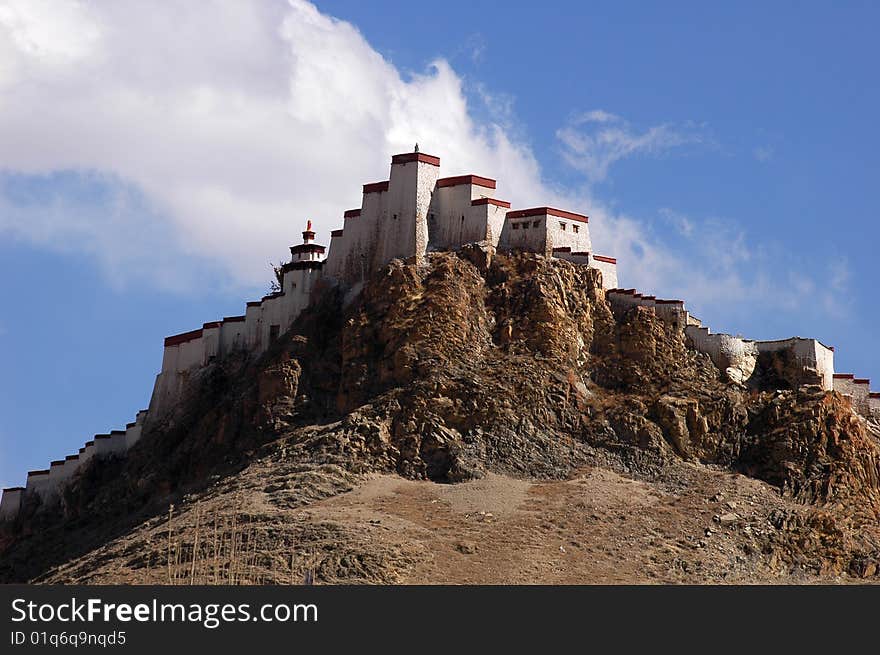 A famous Ancient Tibetan Castle in Jiangzi,Tibet. A famous Ancient Tibetan Castle in Jiangzi,Tibet