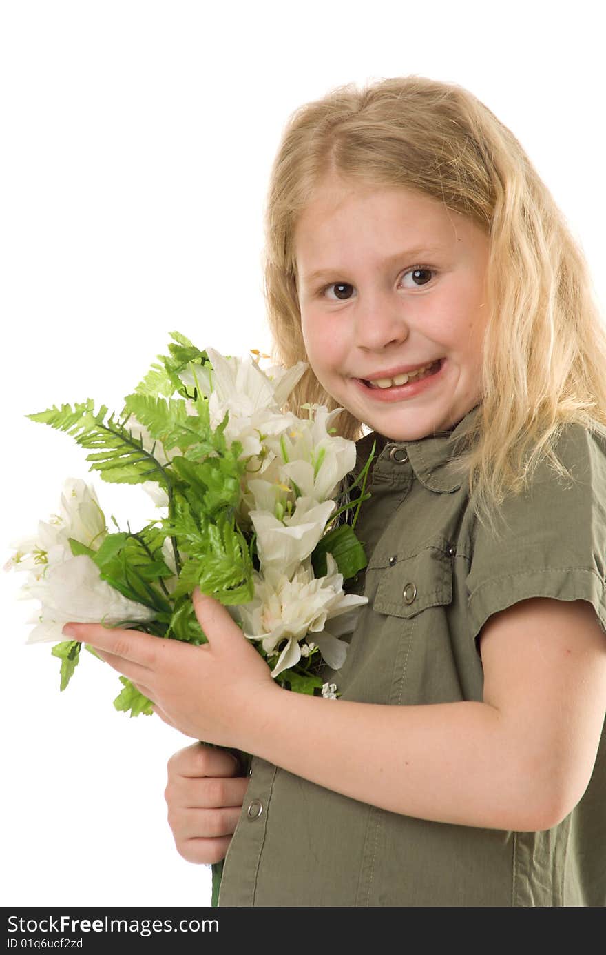 The girl with a flowers