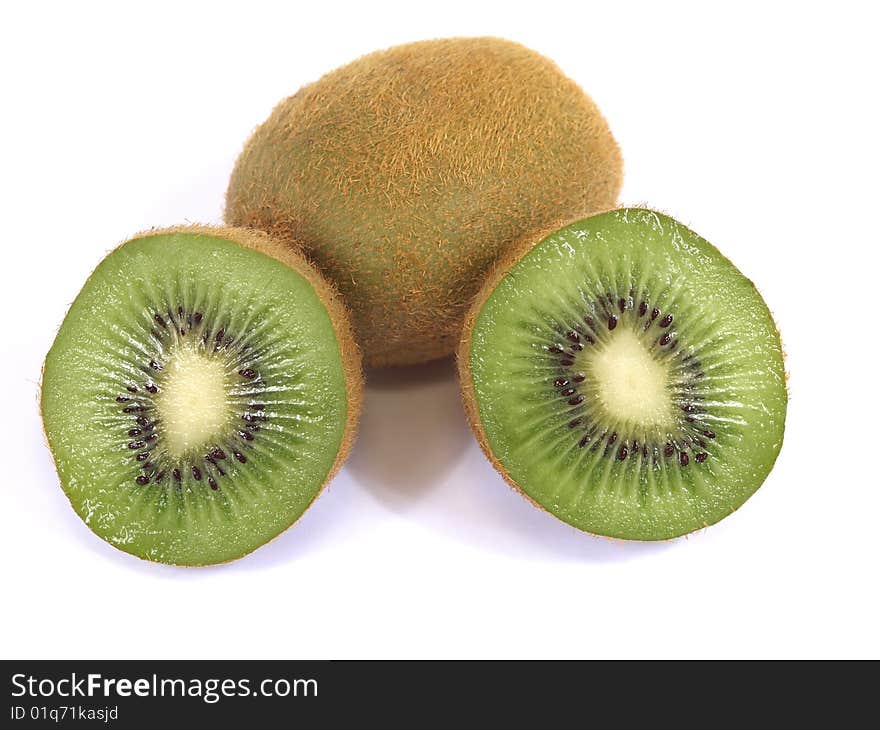 Kiwi fruit on white background