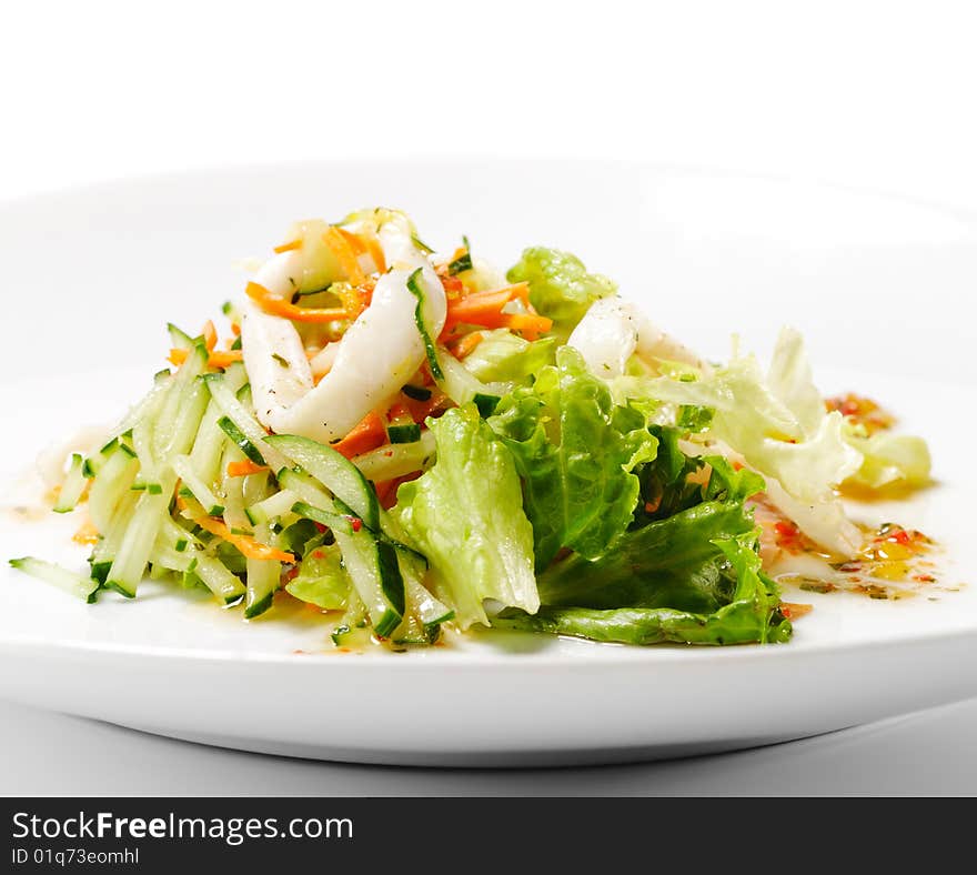 Squid and Fish Salad with Vegetable. Squid and Fish Salad with Vegetable