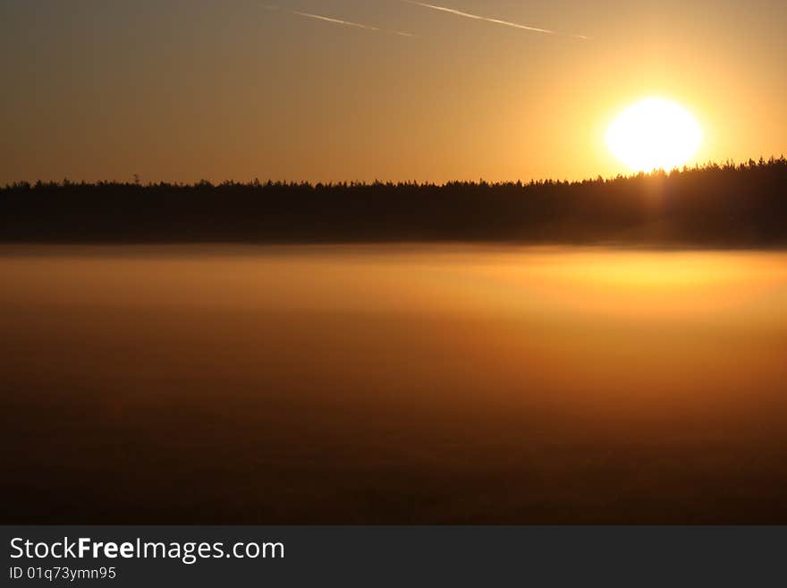 Sunrise over the lake.	
Moscow Region Egoryevskoye area. Sunrise over the lake.	
Moscow Region Egoryevskoye area.