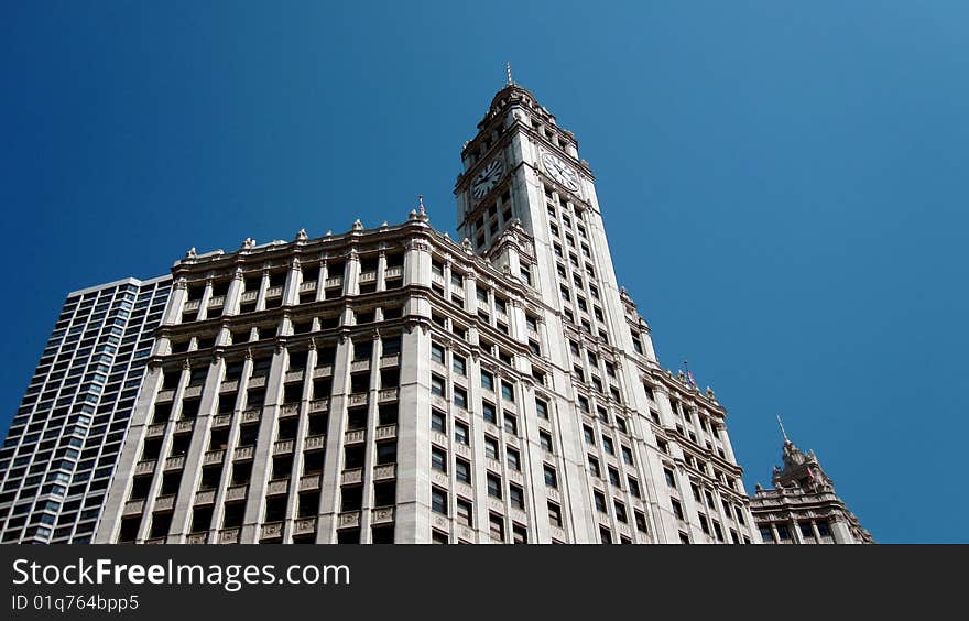 Downtown Chicago cityscape in the summertime. Downtown Chicago cityscape in the summertime