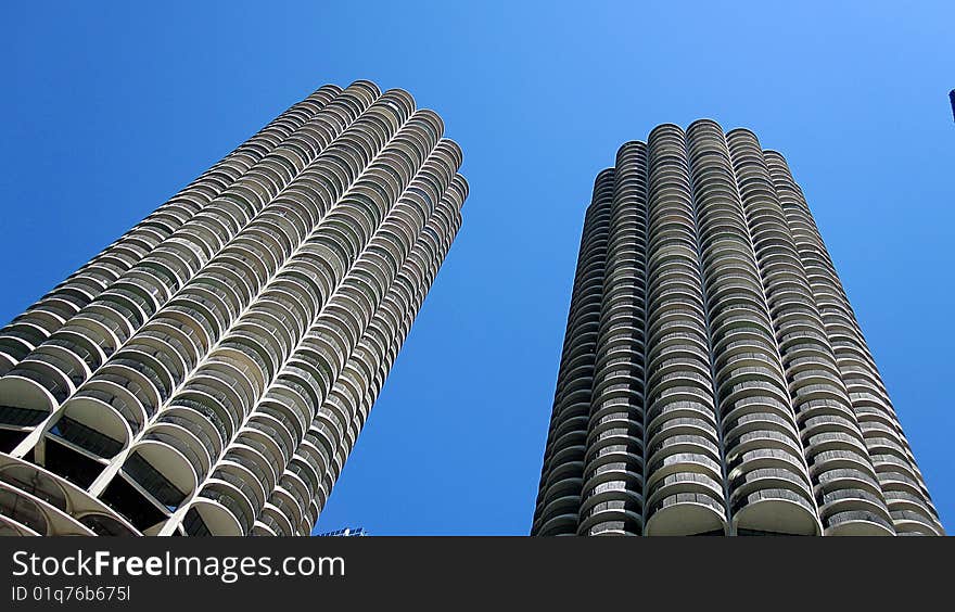 Downtown Chicago cityscape in the summertime. Downtown Chicago cityscape in the summertime