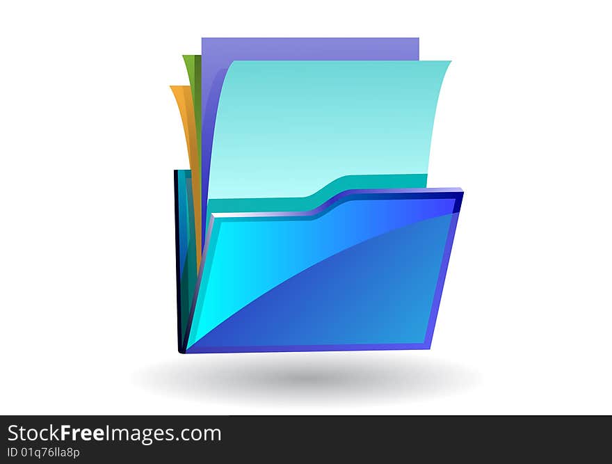 The Opened folder. A vector. Without mesh.