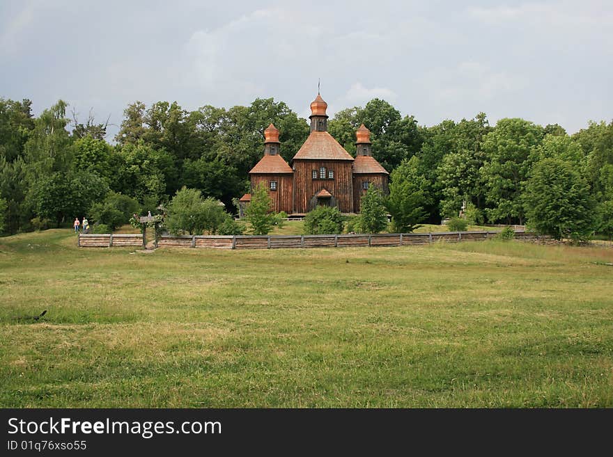 Church in the Ukrainian old style. Ukrainian church. Church in the Ukrainian old style. Ukrainian church.