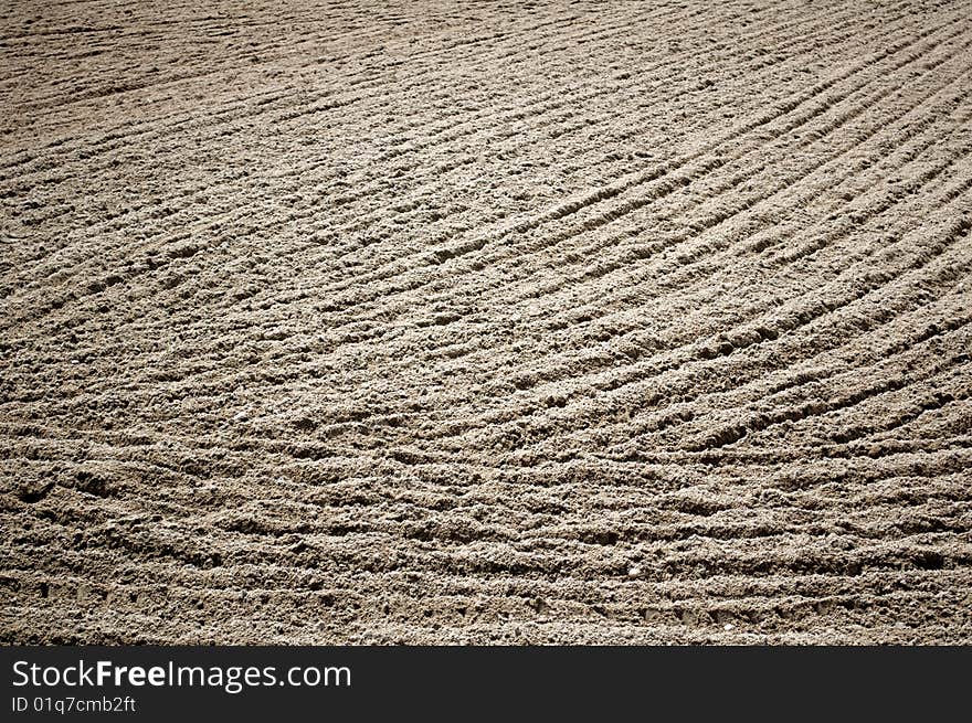 Combed sand as a background